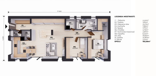 Bungalov s obytným podkrovím SILVIA